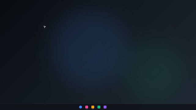 A right-click on a taskbar icon triggers a jump list menu to pop out and scale up from its origin point, simulating a responsive native UI interaction.