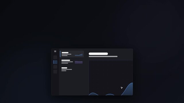 A system performance monitor panel expanding into view, featuring real-time CPU and Memory waveforms generated dynamically with continuous flowing mot.