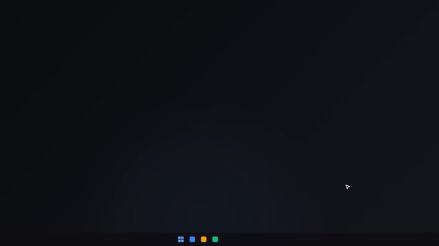 A vertical text menu (Win + X) appears instantly anchored above the Start button with a fast edge pop and sharp fade transition.