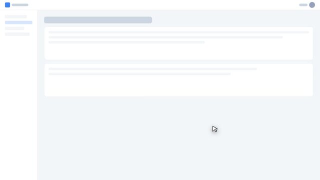 Minimalist Website Dashboard Wireframe Interface Concept with Mouse Cursor