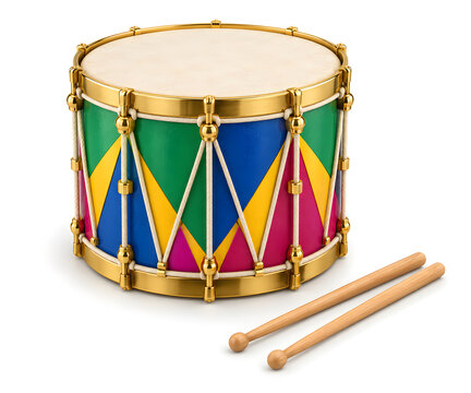Colorful Samba Drum 3D Clay Illustration