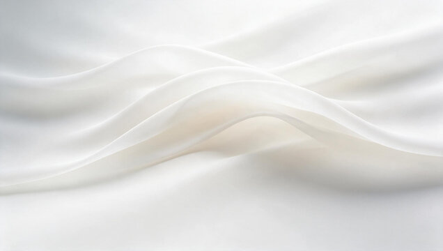 White Silk Fabric Waves Flowing Soft Texture Background