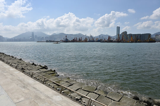 香港の海辺のプロムナード