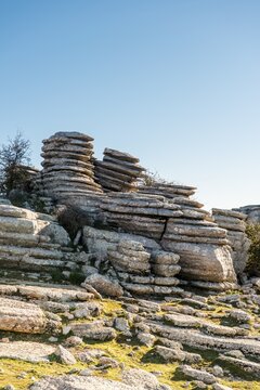 Rock formations of limestone, El Torcal Nature Reserve, Torcal de Antequera, Province of Malaga, Andalusia, Spain