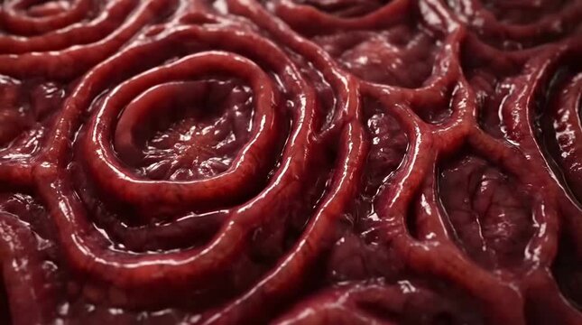 High Resolution Seamless Macro Texture of Organic Red Fleshy Tissue Surface 41 FS 50 Pattern