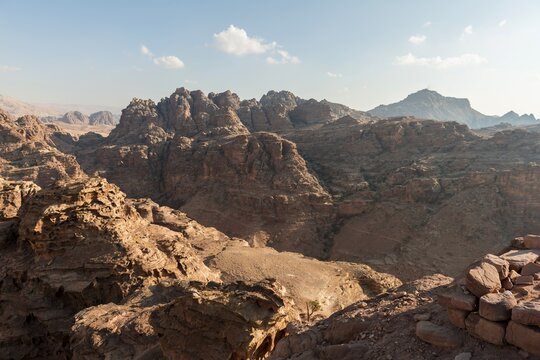 Rugged mountains near Petra, Wadi Musa, Jordan