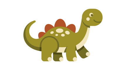 Friendly green dinosaur toy style flat vector illustration. © Nasih