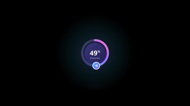 Animated 3d ui send button and loading bars with alpha channel