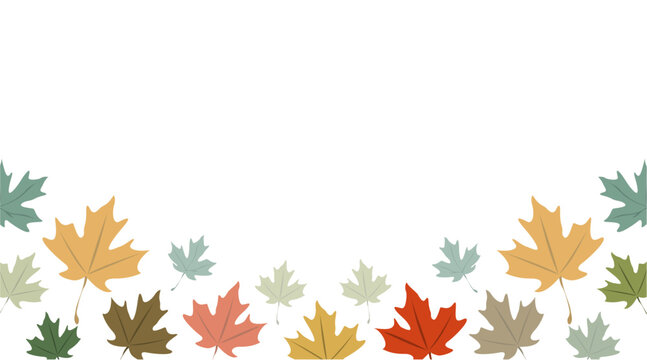  Autumn Leaf Confetti Border Thanksgiving Frame Fall Background