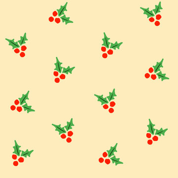seamless christmas pattern holly berries