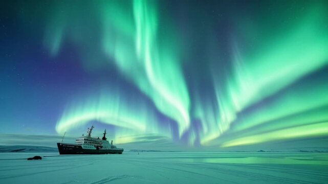 the aurora borealis (northern lights)&mdash;vivid green, majestically undulating ribbons of light that create a magical, peaceful, and awe-inspiring atmosphere for all who behold them.
