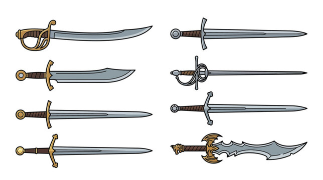Collection of Diverse Medieval and Fantasy Swords