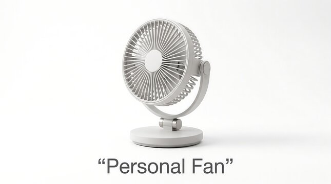 Modern personal desk fan with adjustable tilt and oscillating head on white background