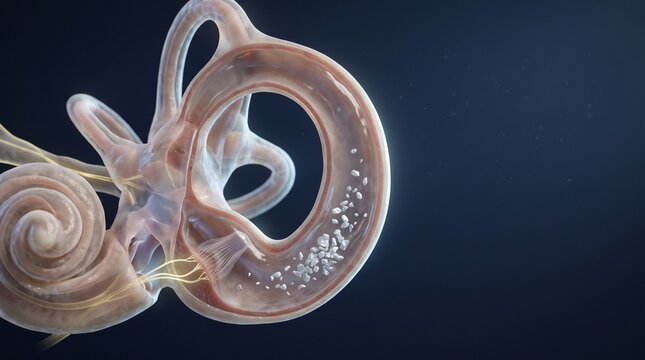 Benign Paroxysmal Positional Vertigo BPPV Otoliths in Semicircular Canal