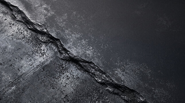 Surface sombre gris charbon avec rainure et texture rugueuse