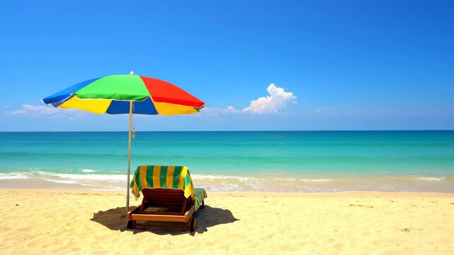 Parasols and lounge chairs on the beach, parasols and lounge chairs on the beach