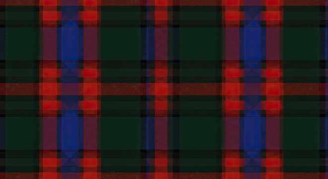 Classic Scottish Lumberjack Plaid Pattern Background with Traditional Red Green and Blue Stripes