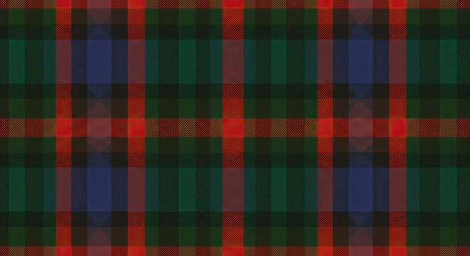 Classic Red and Green Scottish Plaid Pattern, Traditional Lumberjack Tartan Textile Background