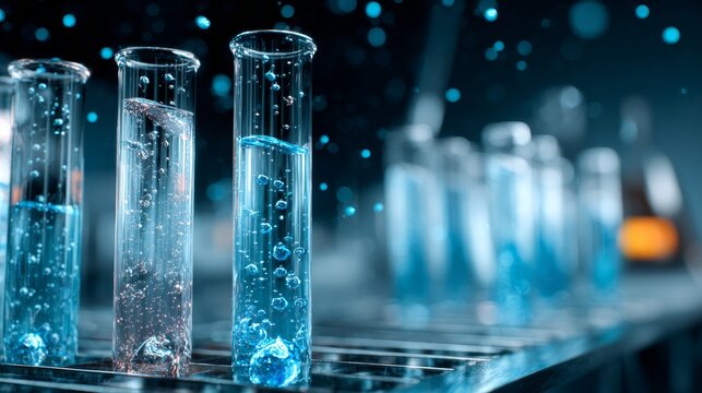 Medical test tubes and laboratory glassware for scientific research, disease diagnosis, healthcare treatment, medical laboratory testing, biotechnology innovation, pharmaceutical development, and clin
