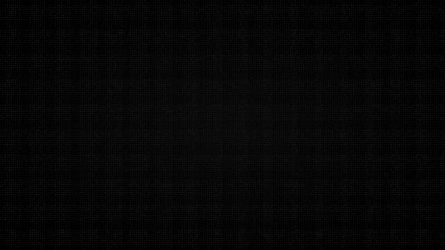 Abstract vertical line of white digital pixels moving across a black background