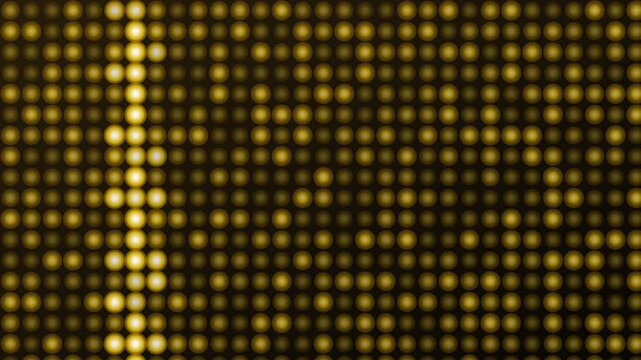 Abstract animation of a vertical bright golden light beam scanning across a grid of shimmering circular dots.