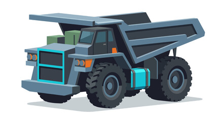 Heavy Duty Mining Dump Truck Isolated on White Background. © magnetglobal