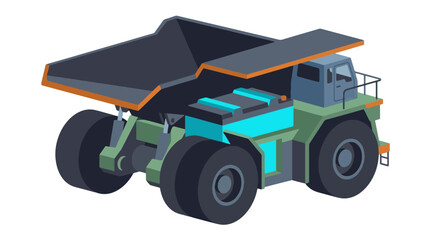 Heavy Duty Mining Dump Truck Isometric Illustration 4. © magnetglobal