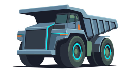 Heavy Duty Mining Dump Truck Vector Illustration. © magnetglobal