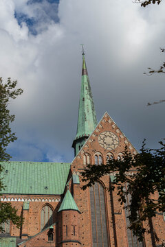 View to the cathedral of the german city Bad Doberan