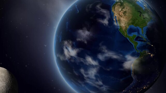 Earth Zoom In to Peru with Country Pin and Infographic Display