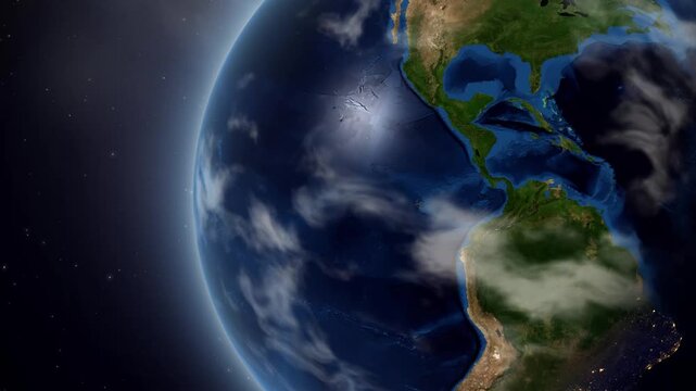 Earth Zoom In Animation to Sierra Leone with Infographic Data