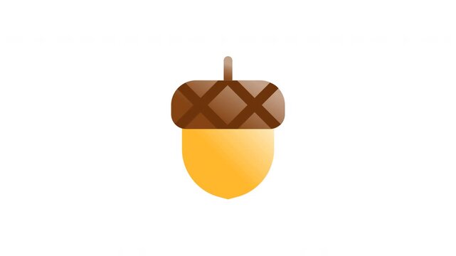 Animated popping acorn nut gradient icon for nature app and forest wildlife interface