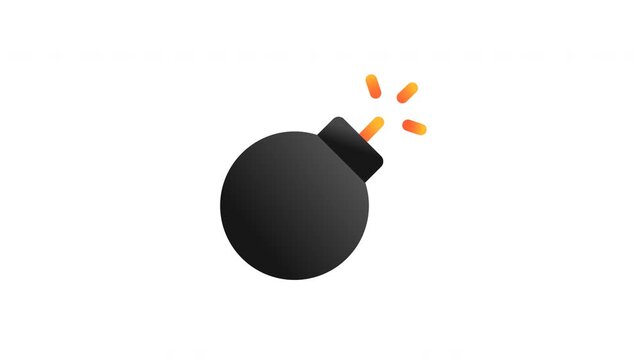 Animated sparking fuse bomb gradient icon for game ui and danger alert interface