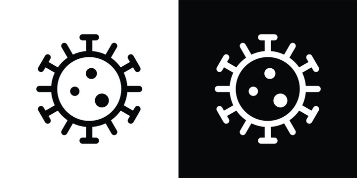 Medical virus icon set. Microscopic pathogen symbols. Bacterial infection cell and epidemic hazard signs
