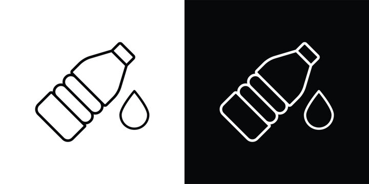 Water bottle icon set. Drink container symbols. Hydration liquid refill and pure mineral signs. plastic bottle icons collection