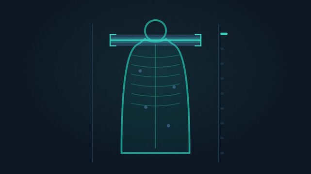Medical body scan sweep with glowing detection markers animation