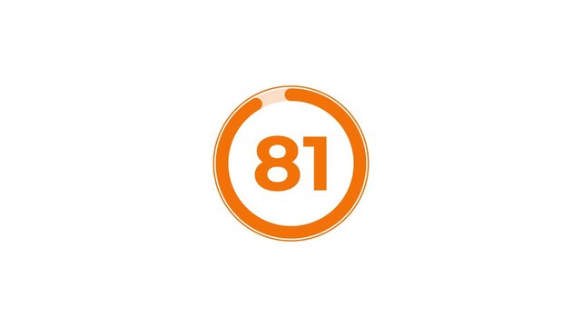 Minimal countdown timer animation from 88 to 0 seconds. Round circle 88 seconds countdown, Modern flat design with animation.