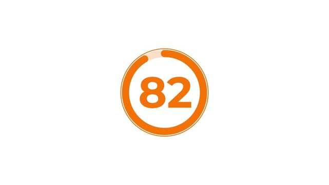 Minimal countdown timer animation from 90 to 0 seconds. Round circle 90 seconds countdown, Modern flat design with animation.