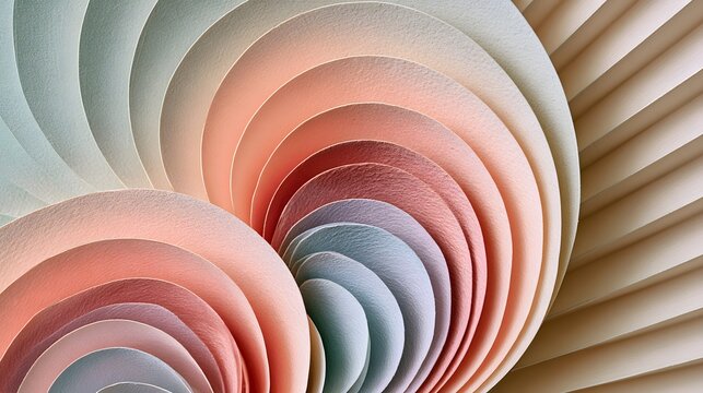Layered paper petals in pastel colors curve outward