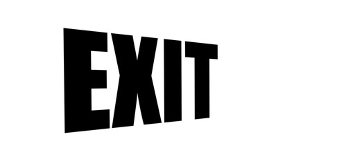 EXIT Text Inside Arrow Symbol on Transparent Background © Estefania