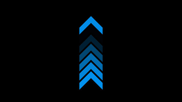 Direction arrow pointer icon illustration. Loading arrows pointing, direction navigation on black background.