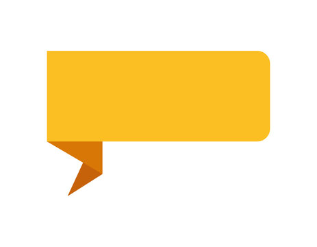 Yellow Origami Banner Ribbon Label Template isolated on Transparent Background