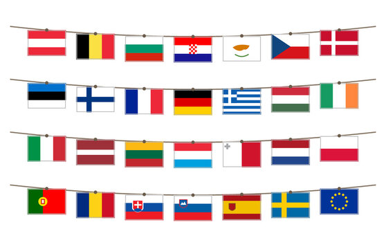 Les drapeaux de l&rsquo;union europ&eacute;enne 