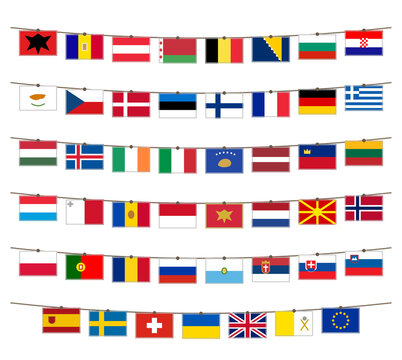 Drapeaux europ&eacute;ens 