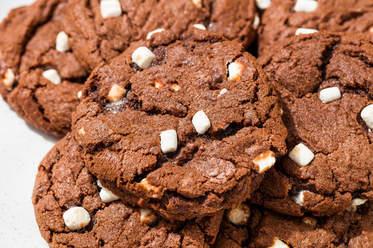 Homemade Hot Cocoa Chocolate Marshmallow Cookies