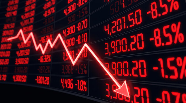 Inflation red arrow economy market decline. Financial crisis recession. stock price increase falling, bankruptcy risk loss, chart graph statistic