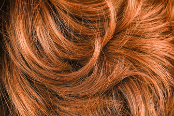Copper hair texture. Auburn hair background © reddish