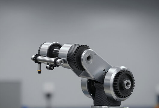 Industrial Robotic Arm Joint with Gears and Carbon Fiber