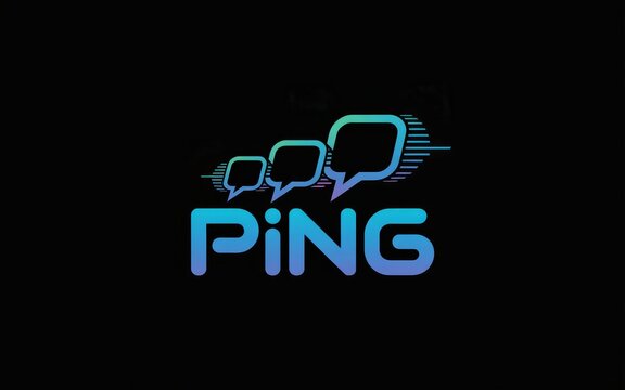 Abstract speech bubble logo design representing communication and connectivity on a dark background.
