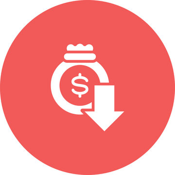 Cost Reduction Icons, Solid Style Graphic Element